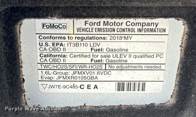 image for item ER0323 2018 Ford Fiesta 