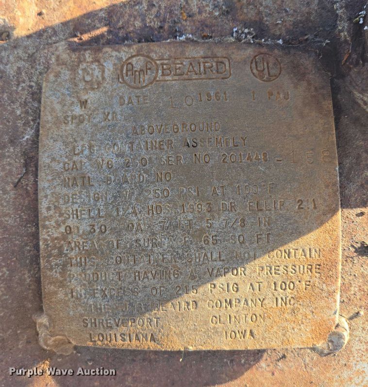 image for item ES2572 Beaird propane tank