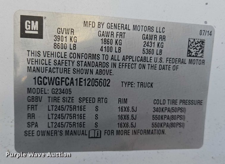 image for item ES2588 2014 Chevrolet Express van