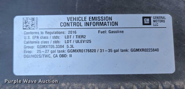 image for item ES2590 2016 Chevrolet Silverado 1500 pickup truck