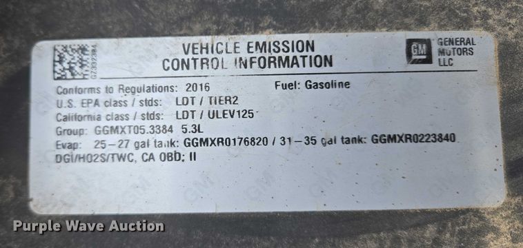 image for item ES2591 2016 Chevrolet Silverado 1500 pickup truck