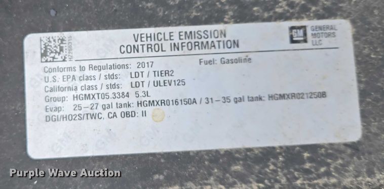 image for item ES2594 2017 Chevrolet Silverado 1500 pickup truck