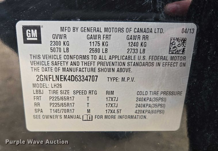 image for item ES2627 2013 Chevrolet Equinox LT SUV