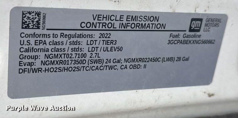 image for item ET4053 2022 Chevrolet Silverado 1500 Crew Cab pickup truck