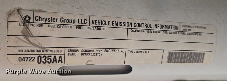 image for item ET5285 2013 RAM 2500 Crew Cab pickup truck