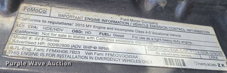 image for item ET5326 2015 Ford F550 Super Duty XLT ambulance