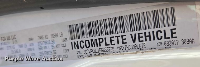 image for item ET5329 2015 RAM 4500HD ambulance