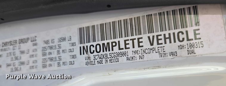 image for item ET5330 2012 Dodge Ram 4500HD ambulance