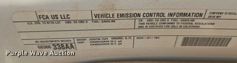 image for item ET5346 2018 RAM 1500 Crew Cab pickup truck