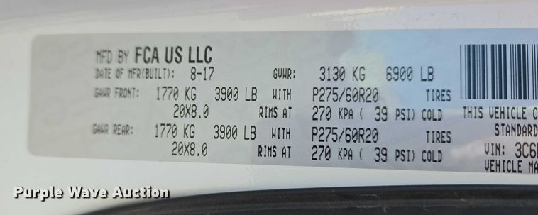 image for item ET5347 2017 RAM 1500 Crew Cab pickup truck