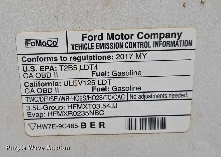 image for item ET5349 2017 Ford F150 SuperCrew pickup truck