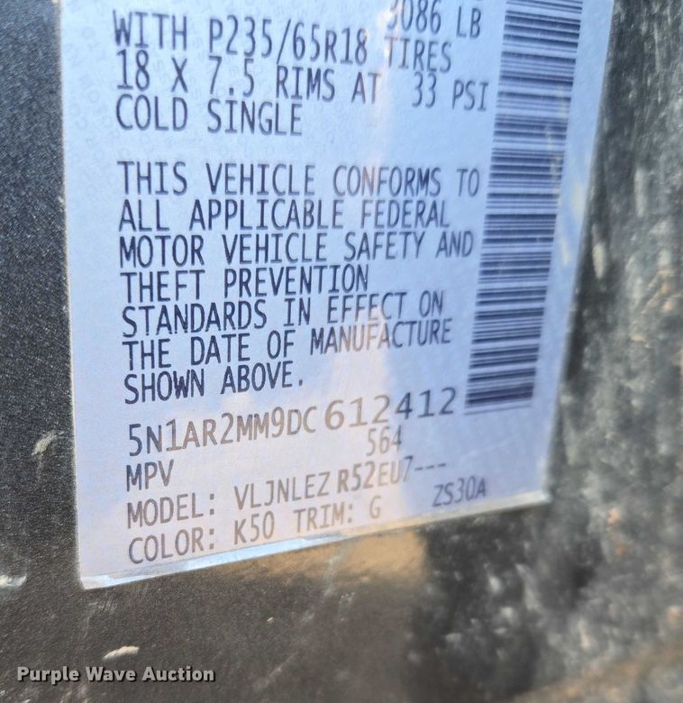 image for item ET5352 2013 Nissan Pathfinder SUV