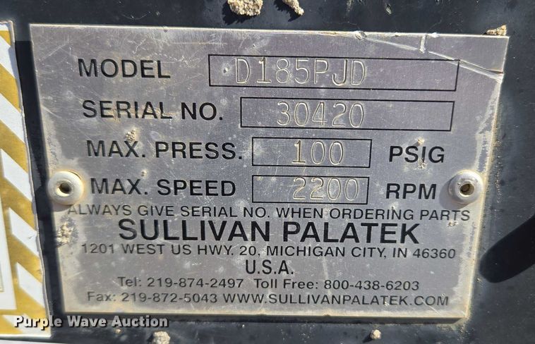 image for item ET5397 SULIVAN PALATEK D185PJD air compressor