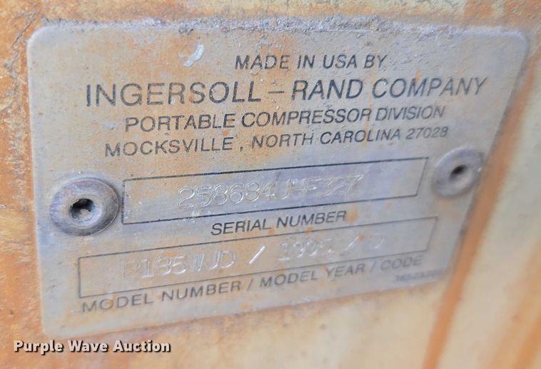 image for item ET5398 Ingersoll Rand 185WJD air compressor
