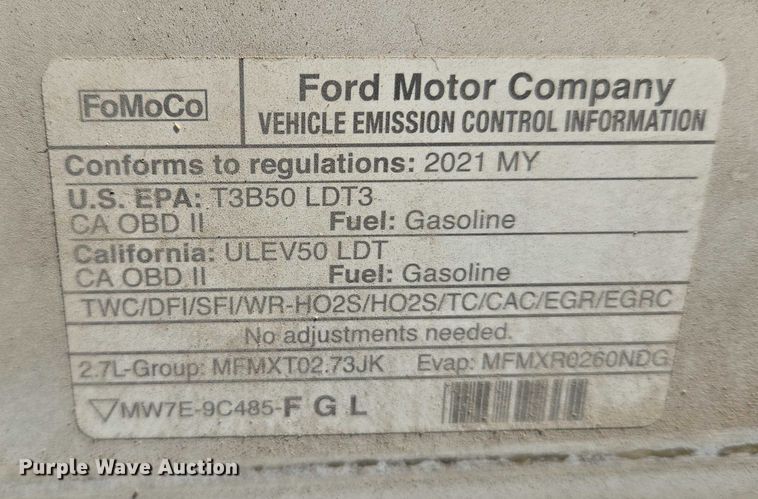 image for item ET5420 2021 Ford F150 SuperCrew pickup truck