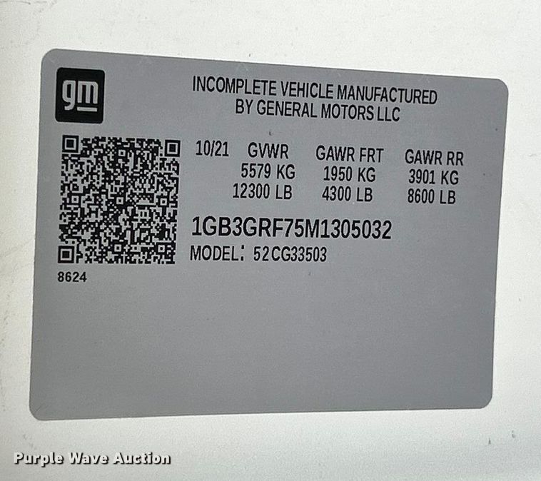 image for item ET6696 2021 Chevrolet Express 3500 delivery van