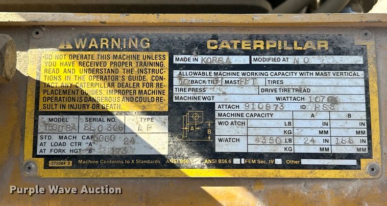 image for item ET6723 Caterpillar T50D SA forklift