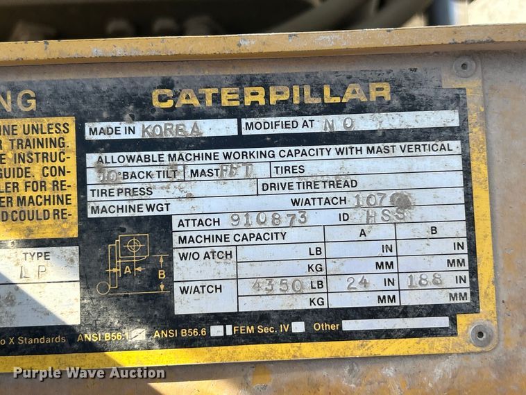 image for item ET6723 Caterpillar T50D SA forklift