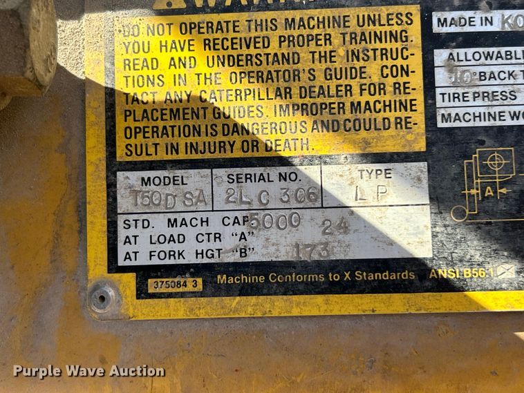 image for item ET6723 Caterpillar T50D SA forklift