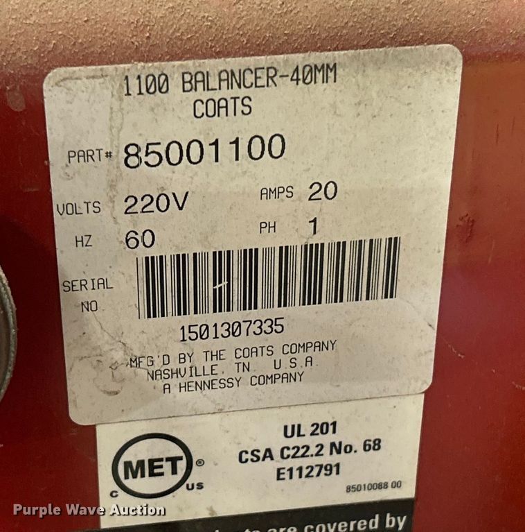 image for item ET6738 Coats 1100 tire balancer