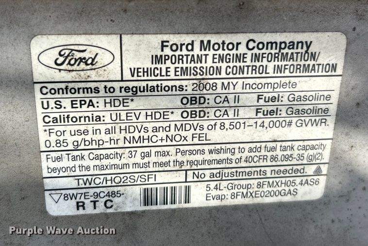 image for item ET6759 2008 Ford E350 Super Duty shuttle bus