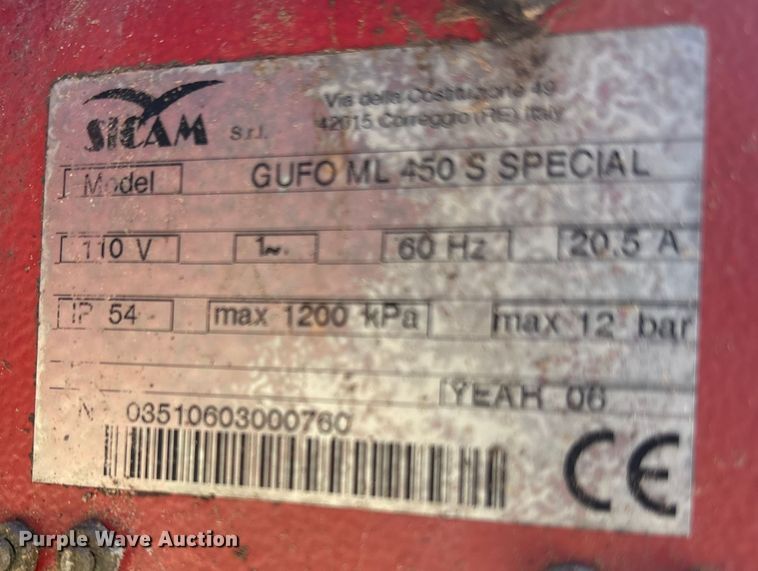 image for item ET7441 2006 Sicam GUFO ML 450 S Special tire machine