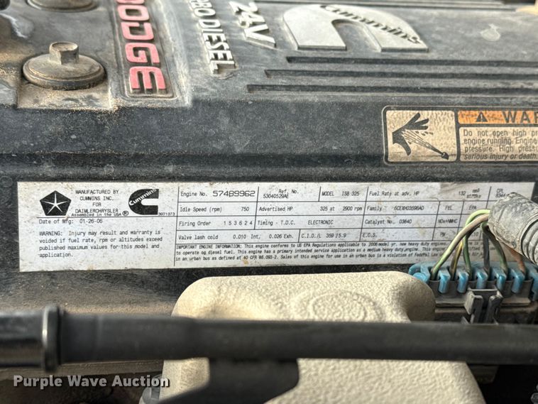 image for item EU4016 2006 Dodge Ram 2500 Quad Cab flatbed pickup truck