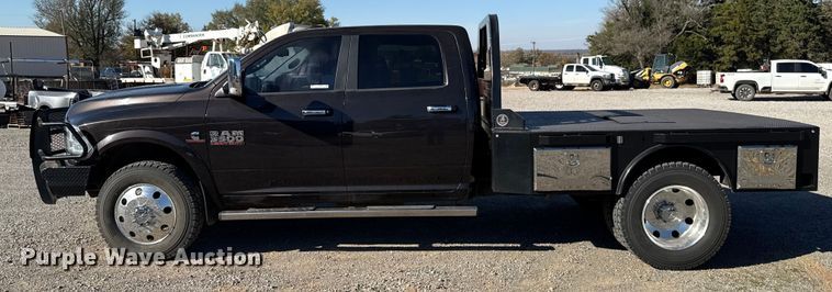 image for item EU5399 2016 RAM 3500 Crew Cab flatbed pickup truck