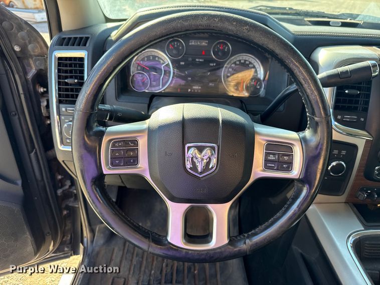 image for item EU5399 2016 RAM 3500 Crew Cab flatbed pickup truck