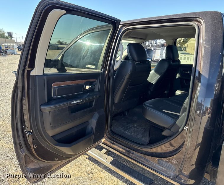 image for item EU5399 2016 RAM 3500 Crew Cab flatbed pickup truck