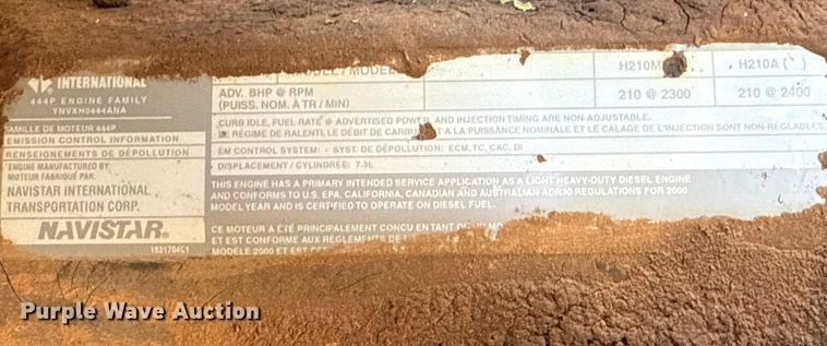 image for item EU5431 2000 Ford F-750 dump truck