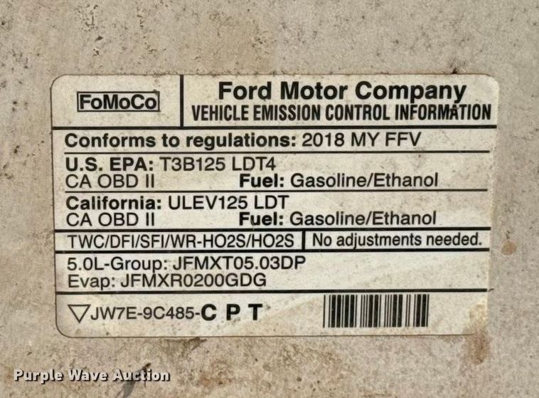 image for item EU5447 2018 Ford F150 SuperCrew pickup truck