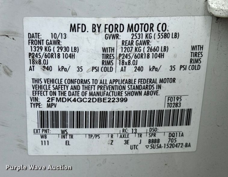 image for item EU5469 2013 Ford Edge SUV