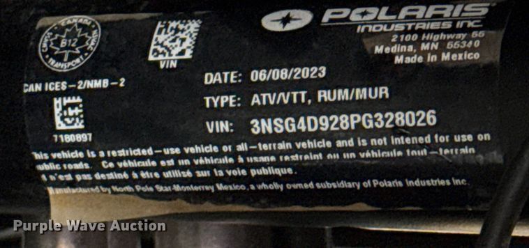 image for item EU5487 2023 Polaris RZR Turbo 4 Ultimate utility vehicle