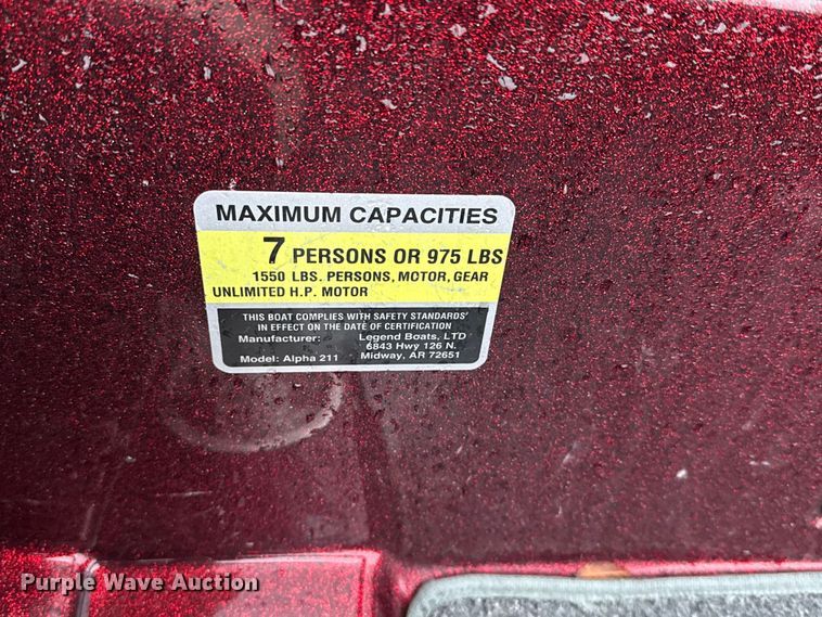 image for item EU5489 2009 Legend Alpha 211 bass boat