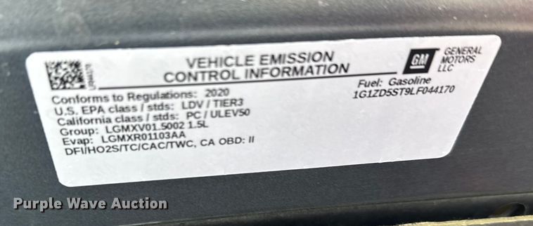 image for item EU6451 2020 Chevrolet Malibu 