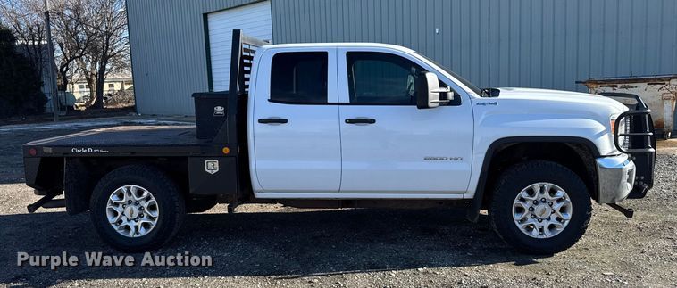 image for item EU6456 2018 GMC Sierra 2500HD Double Cab flatbed pickup truck