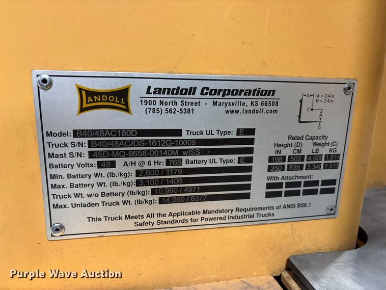 image for item EU8560 2016 Bendi B40IC forklift