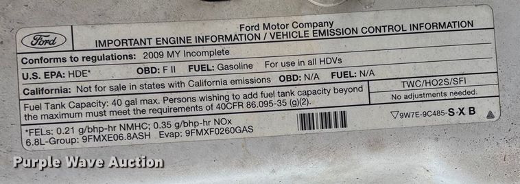 image for item EV3337 2009 Ford F350 XL Super Duty flatbed pickup truck