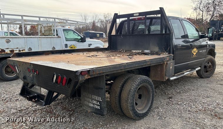image for item EV3341 2006 Dodge Ram 3500 Quad Cab flatbed pickup truck