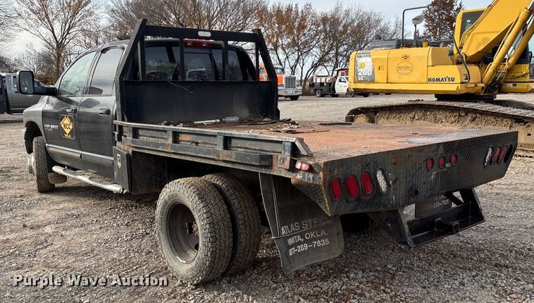 image for item EV3341 2006 Dodge Ram 3500 Quad Cab flatbed pickup truck