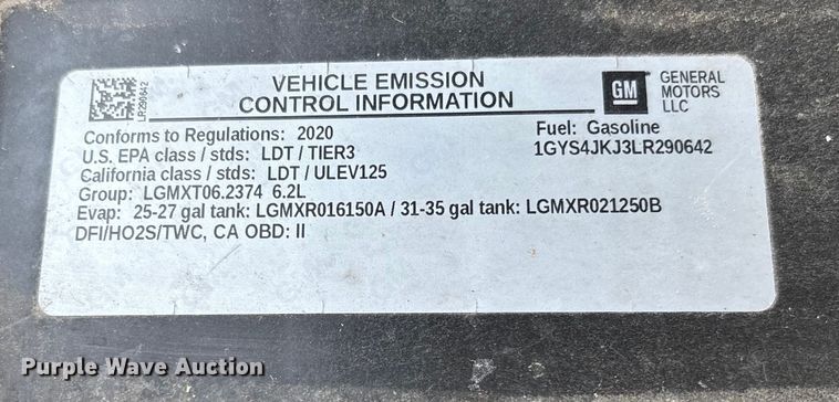 image for item EV3342 2020 Cadillac Escalade ESV SUV