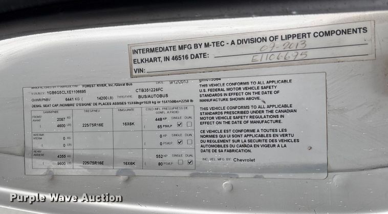 image for item EV3361 2014 Chevrolet 4500 Express shuttle bus