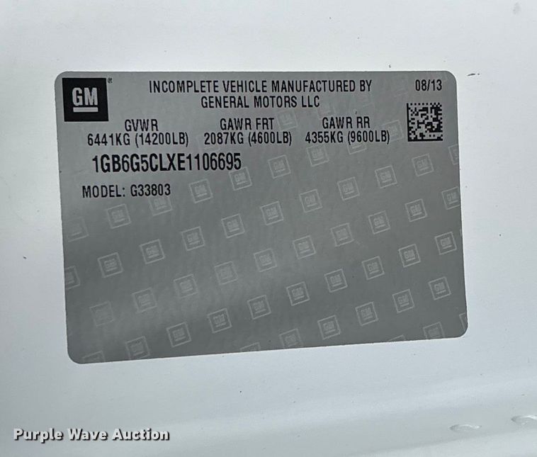 image for item EV3361 2014 Chevrolet 4500 Express shuttle bus