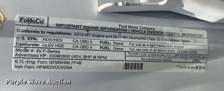 image for item FG1507 2017 Ford F350 SuperCab utility bed pickup truck