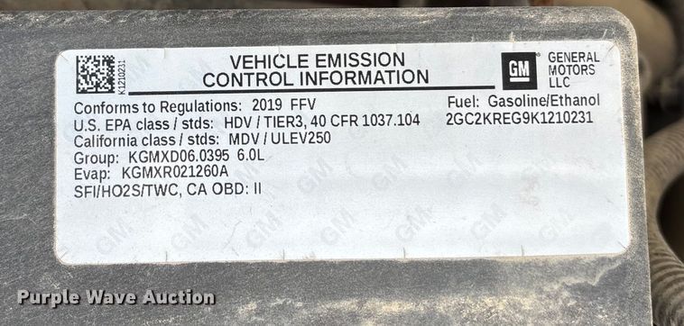 image for item FG1536 2019 Chevrolet Silverado 2500HD Ext. Cab pickup truck