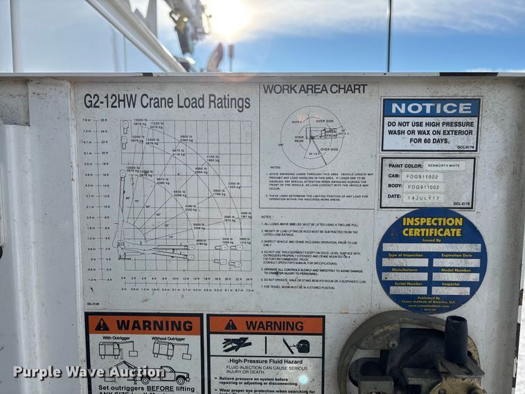 image for item FG1540 2018 Kenworth T370 utility / service truck