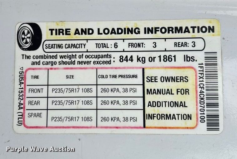 image for item FG1581 2012 Ford F150 pickup truck