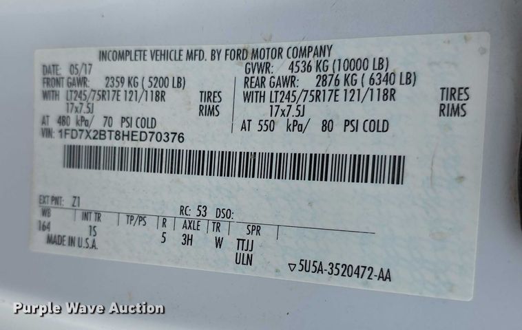 image for item FI0721 2017 Ford F250 Super Duty SuperCab pickup truck