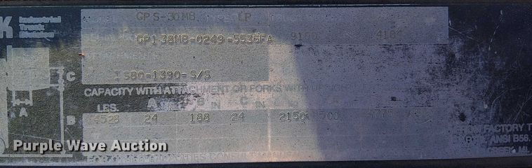 image for item FK0698 Clark GPS-30MB  forklift